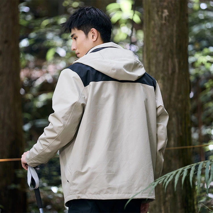 乔丹 山神 三合一 拼色拉链连帽冲锋衣 男女同款 橡木色/黑色