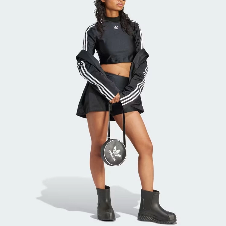 adidas originals 3-Stripes 3-Stripes Cropped Long-Sleeve Top T