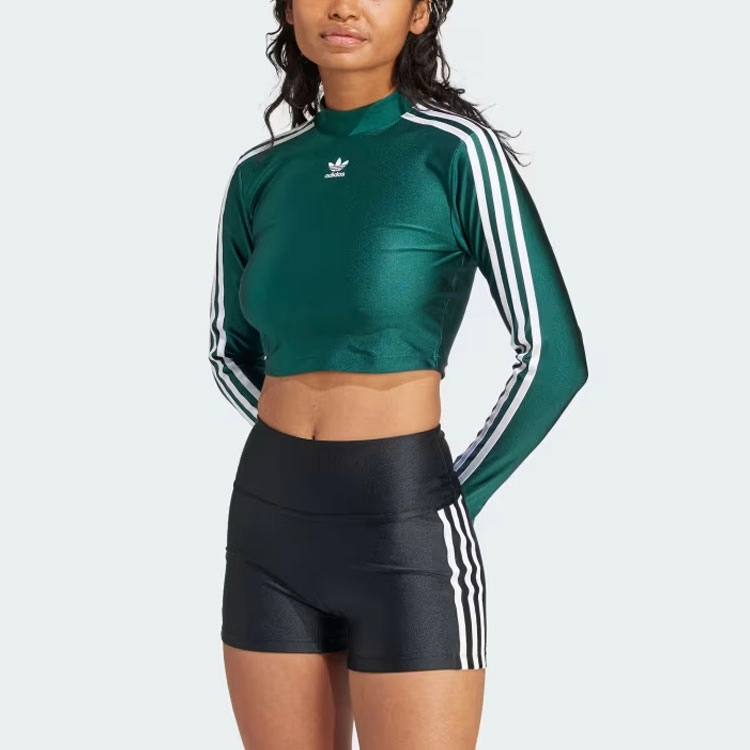 adidas originals 3-Stripes 3-Stripes Cropped Long-Sleeve Top T