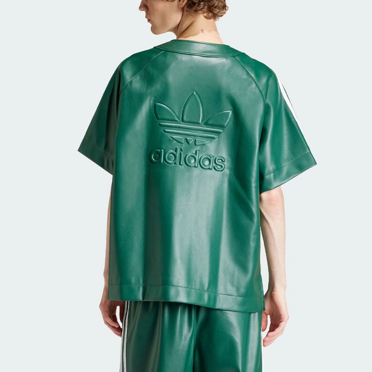 adidas originals SS24 Faux Leather Adicolor Shirt Logo