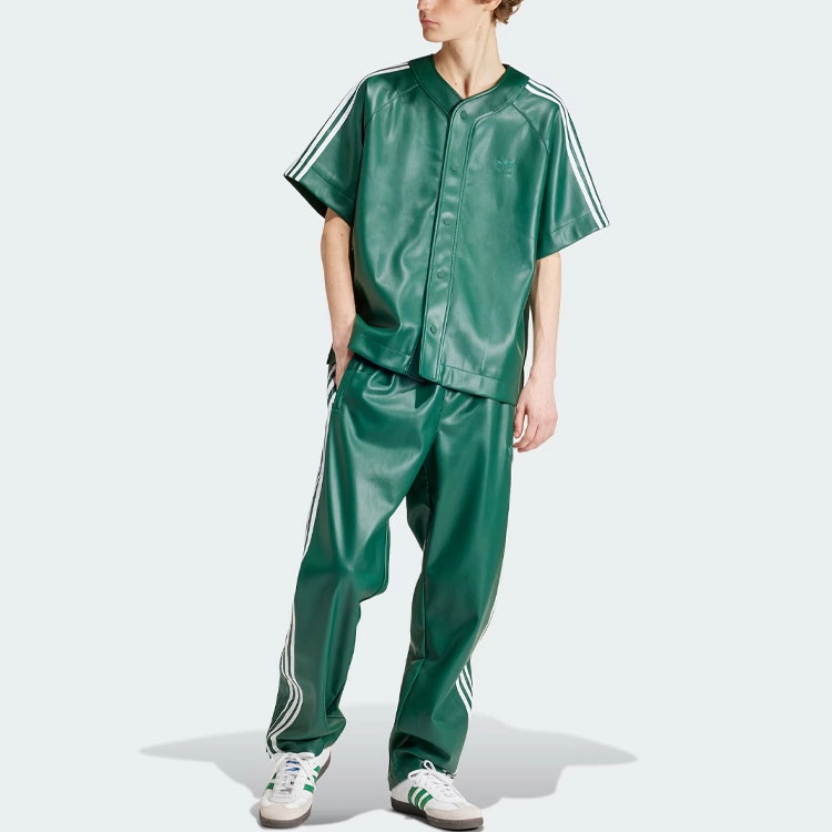 adidas originals SS24 Faux Leather Adicolor Shirt Logo