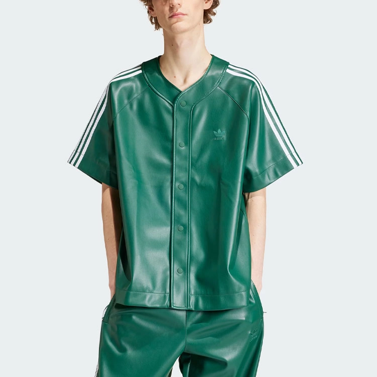 adidas originals SS24 Faux Leather Adicolor Shirt Logo