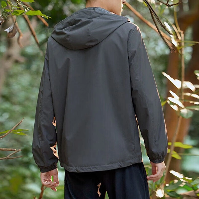 乔丹 纯色连帽防风运动夹克 男款 深褐绿