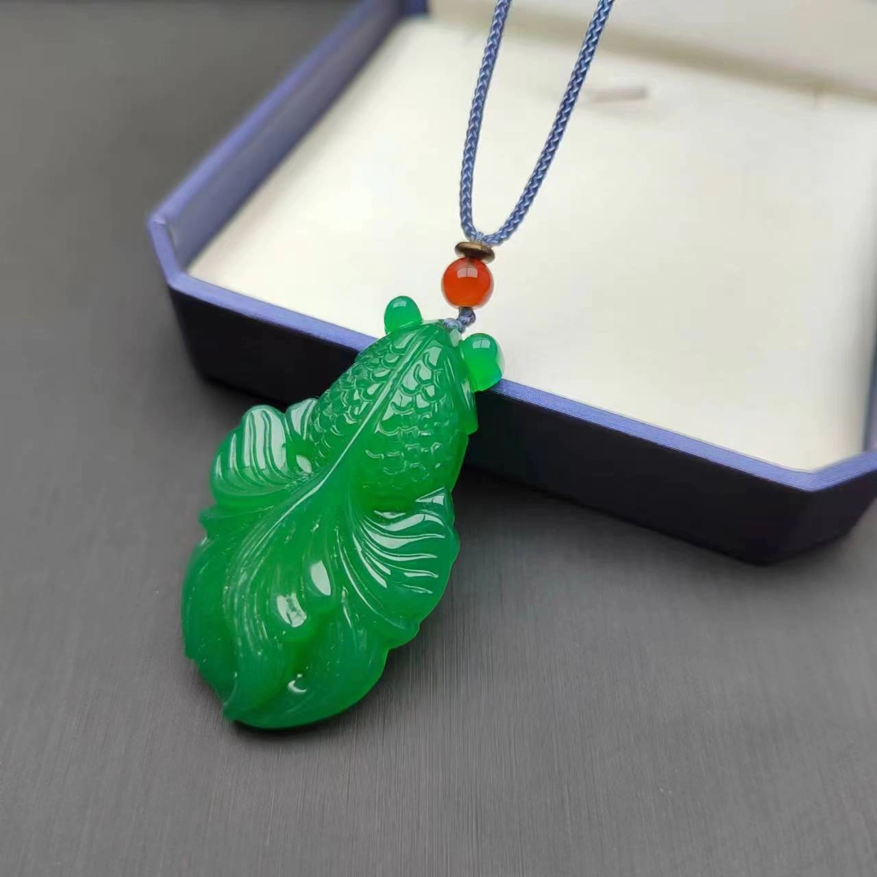 赐帛 清新温润 金鱼 玉髓 玉石吊坠 男女同款情侣款