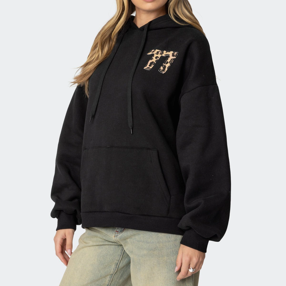 edikted Leopard 77 Oversized Hoodie 77