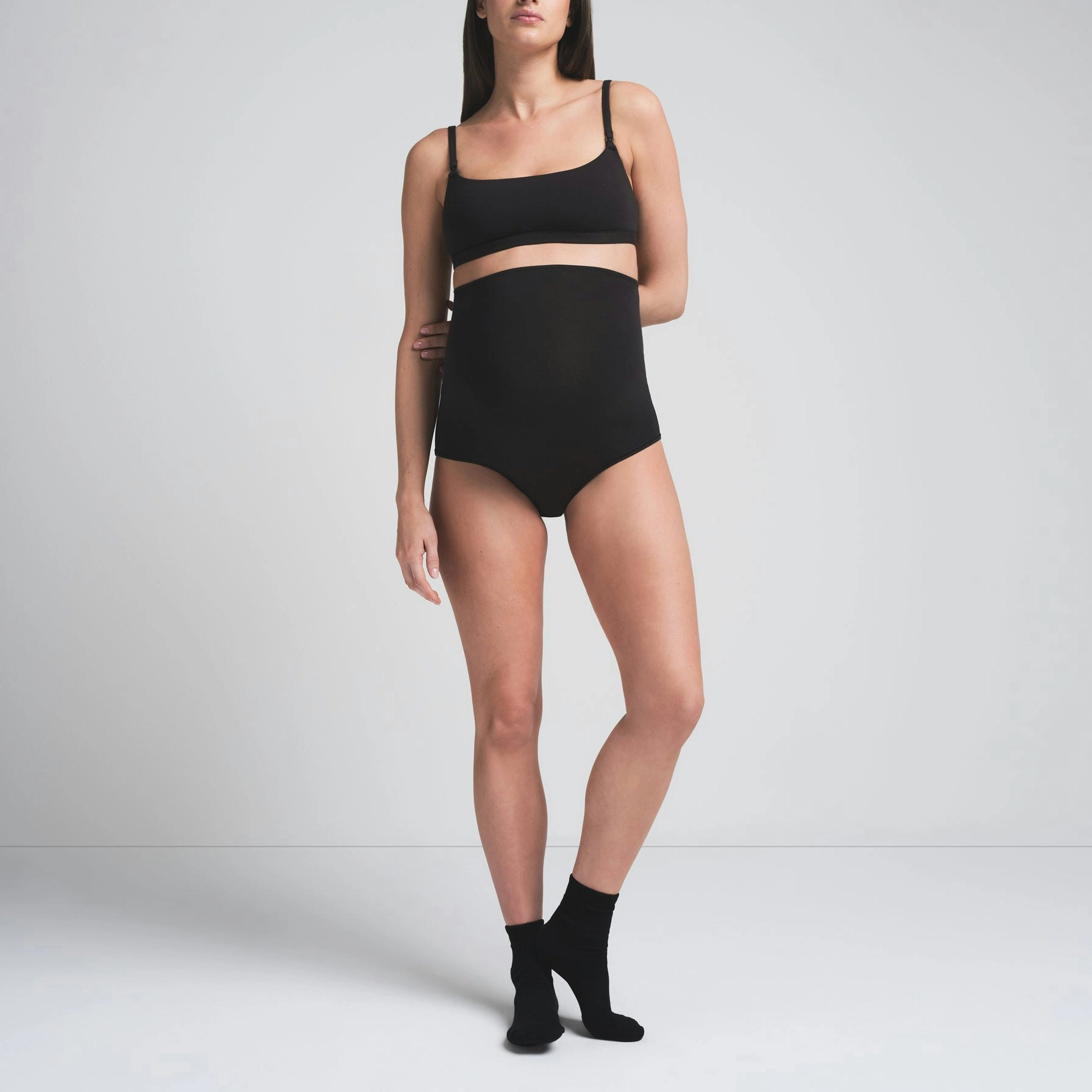 SKIMS SS25 COTTON JERSEY MATERNITY HIGH-WAISTED BRIEF