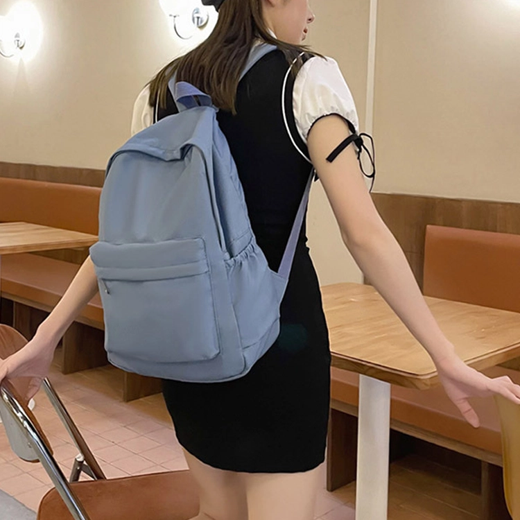 泰克森 休闲大容量纯色简约 尼龙 双肩包 大号 男女同款情侣款 黑色/白色/蓝色