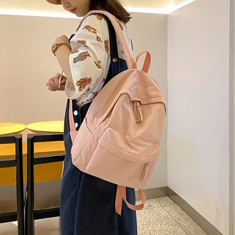 行途 大容量拉链开合 尼龙 双肩包 常规 男女同款情侣款 蓝色/绿色/粉色/白色/黑色