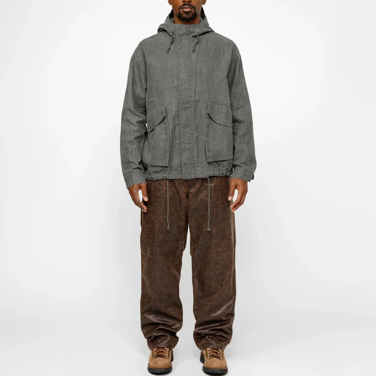 Stussy Short Parka Waxed Linen