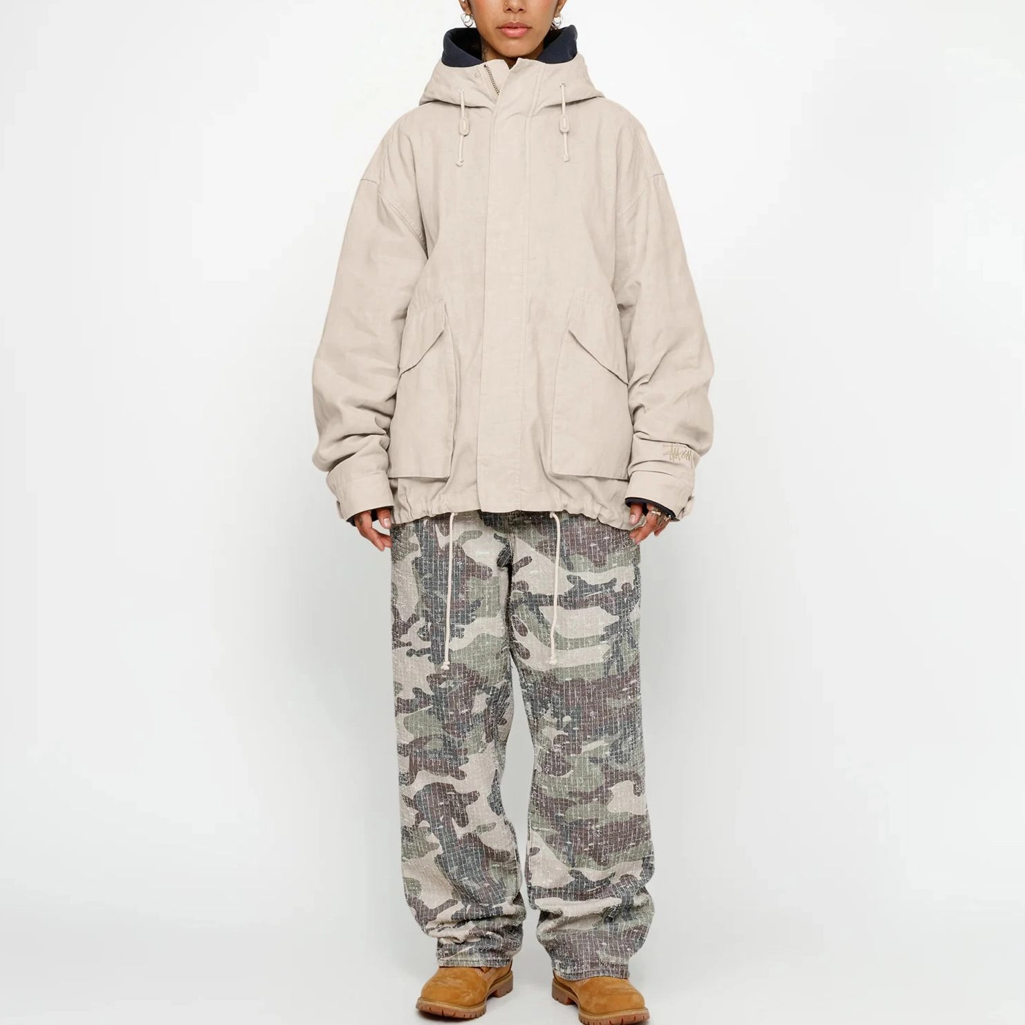 Stussy Short Parka Waxed Linen