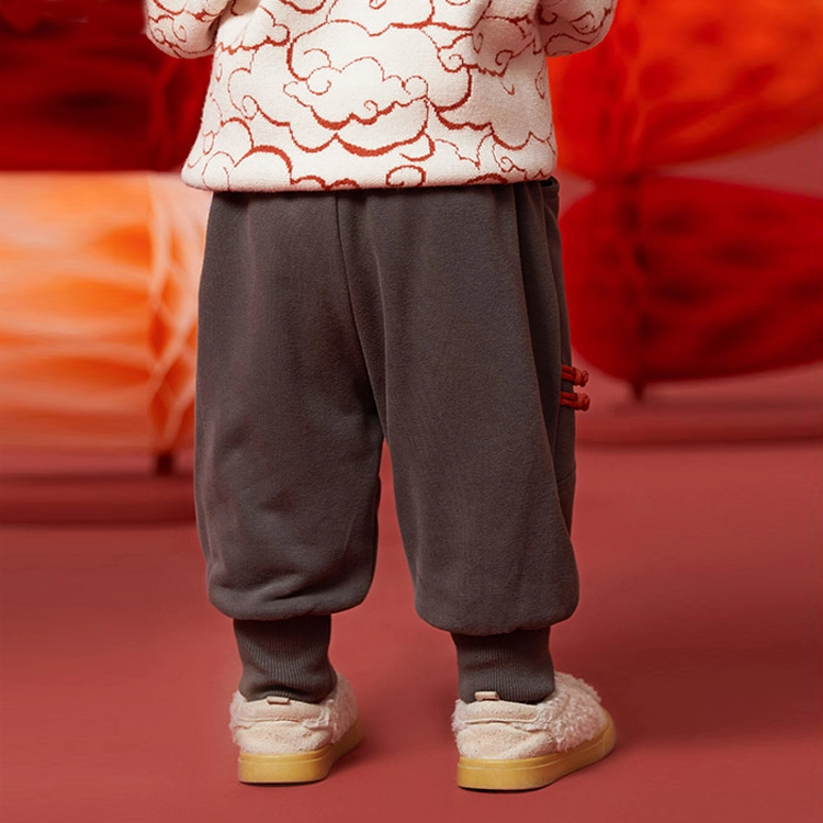 啊咪啦 童装 束脚松紧刺绣休闲裤 男童女童