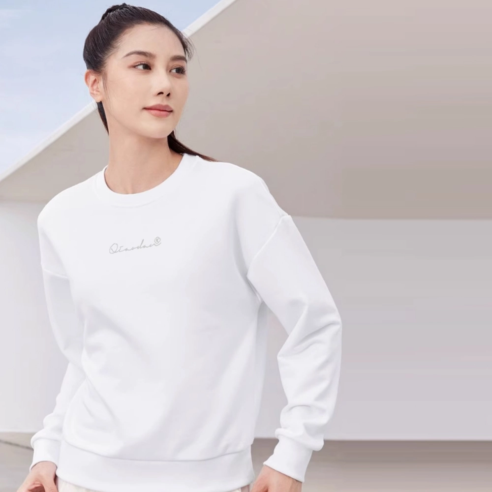 乔丹 字母休闲宽松长袖卫衣 女款 乔丹白