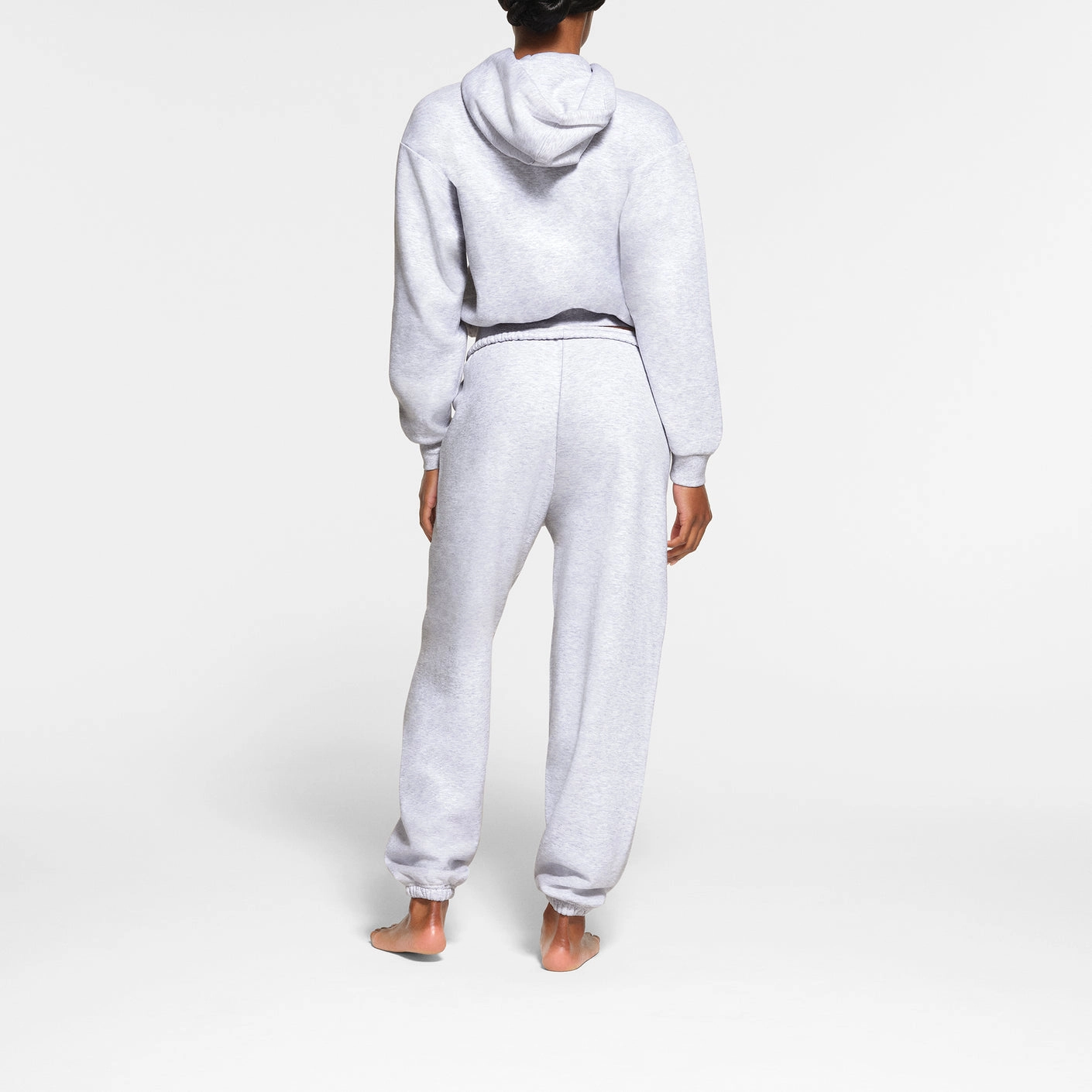 SKIMS COTTON FLEECE CLASSIC HOODIE LIGHT HEATHER GREY