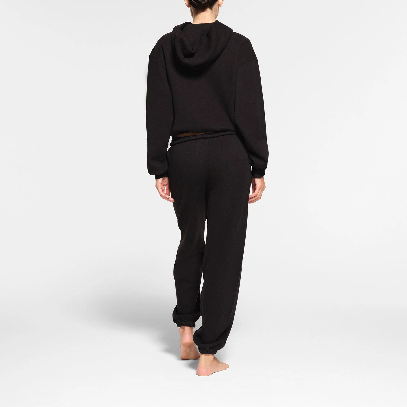 skims COTTON FLEECE CLASSIC HOODIE ONYX