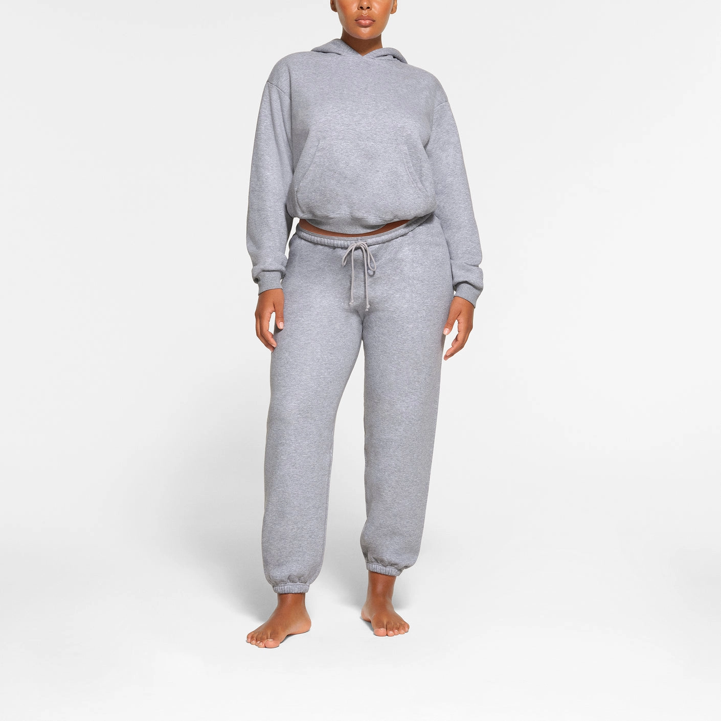 skims COTTON FLEECE CLASSIC HOODIE HEATHER GREY