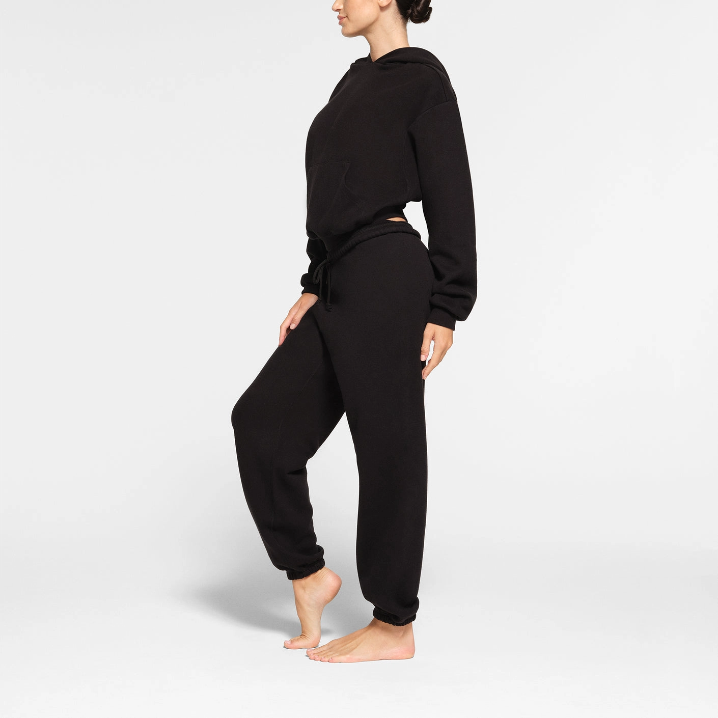 skims COTTON FLEECE CLASSIC HOODIE ONYX