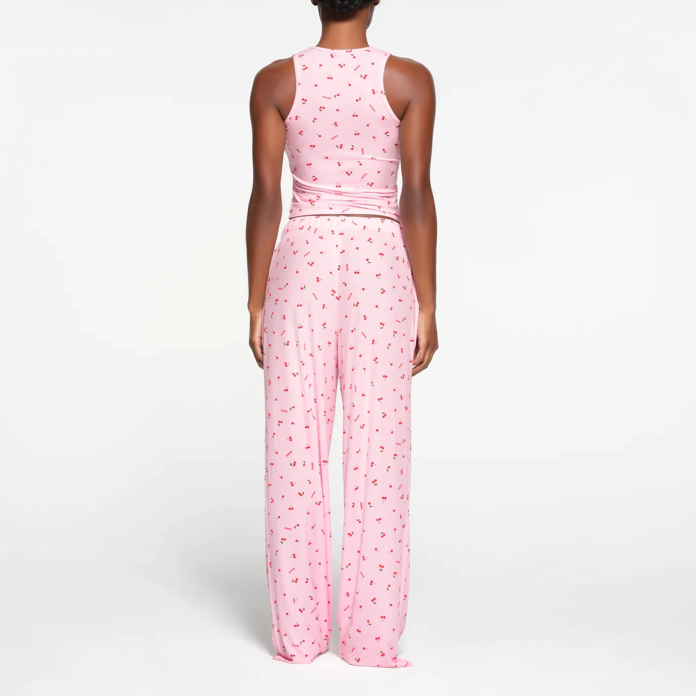 SKIMS SOFT LOUNGE SPLIT NECK TANK CHERRY BLOSSOM PRINT