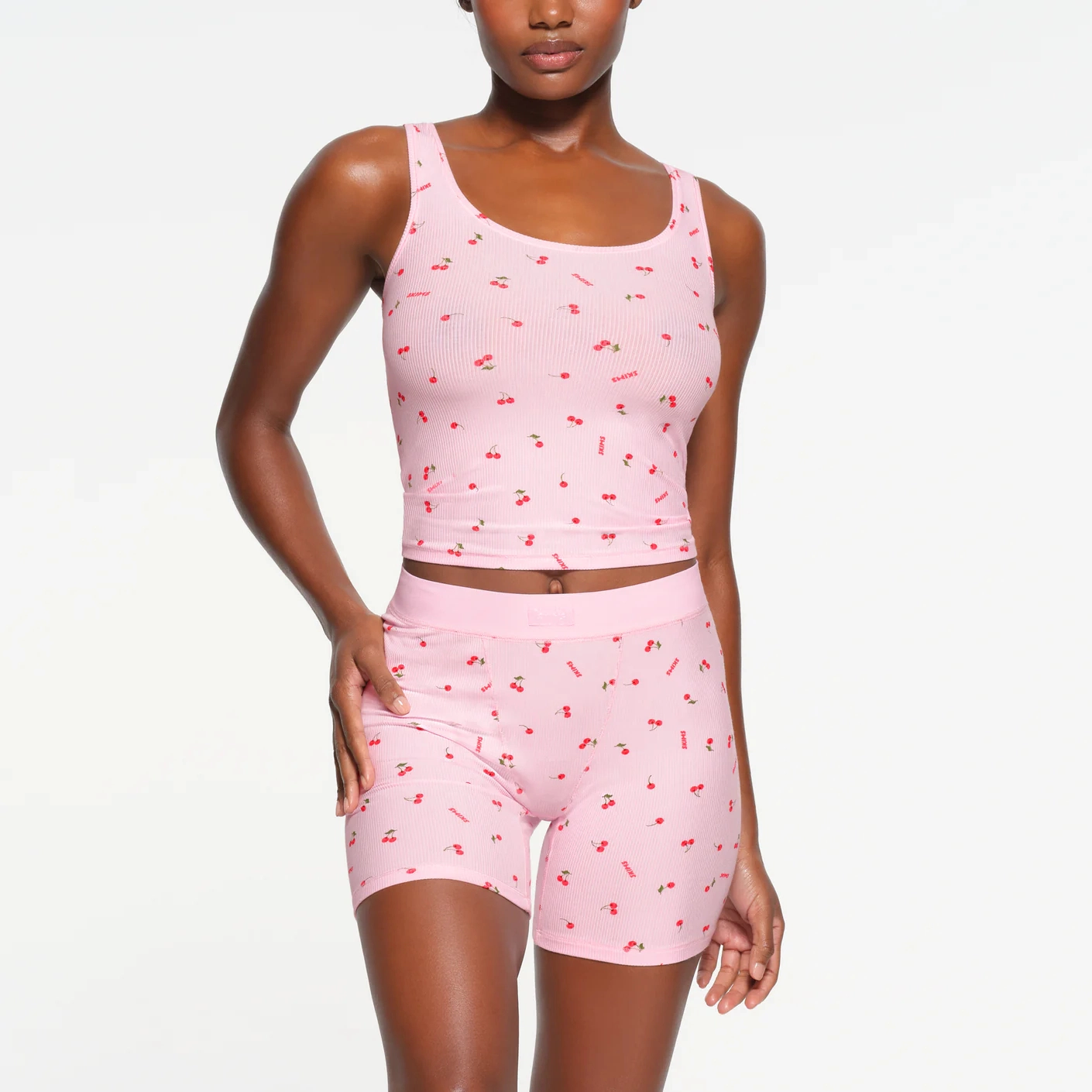 SKIMS SOFT LOUNGE TANK CHERRY BLOSSOM PRINT