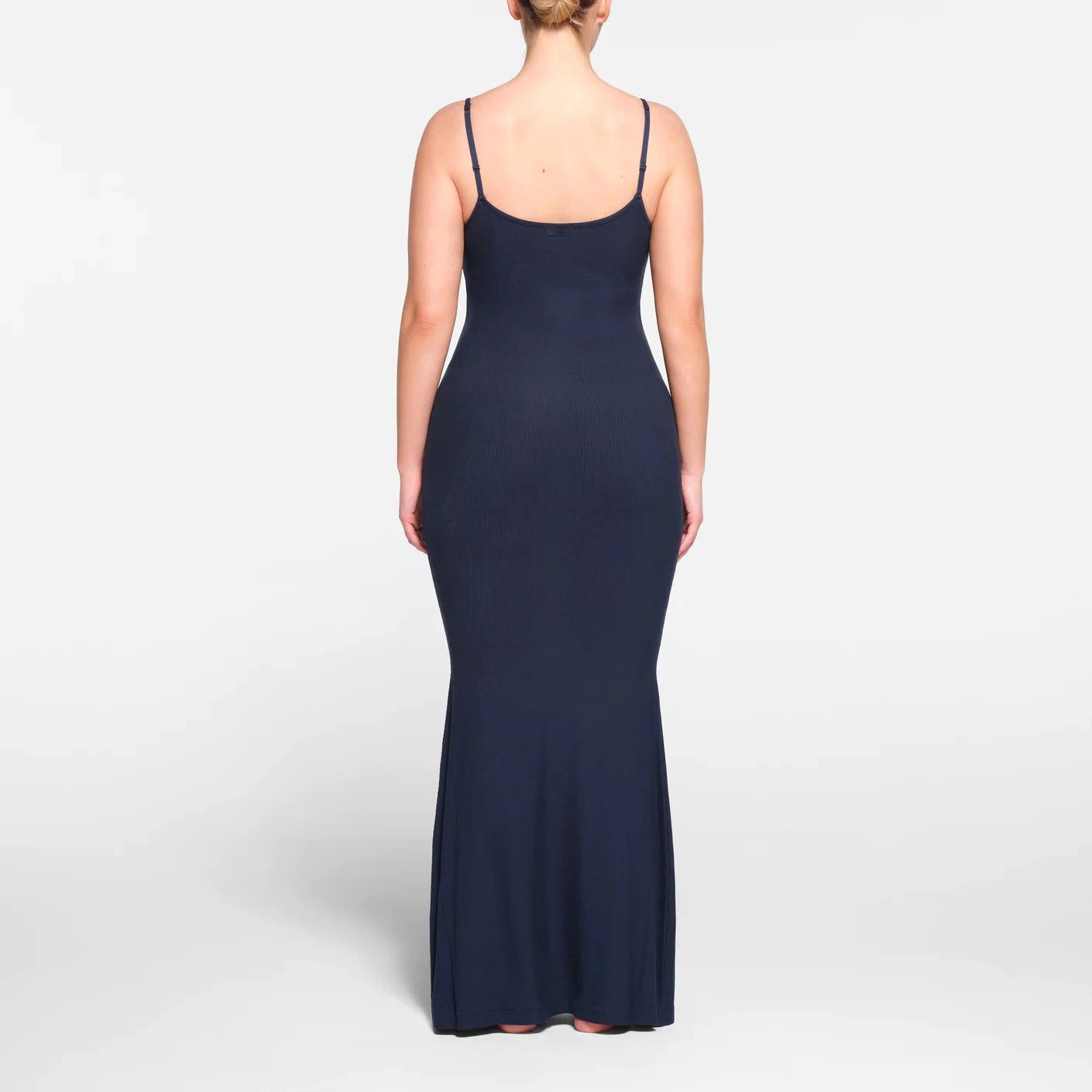 SKIMS SOFT LOUNGE LONG SLIP DRESS NAVY