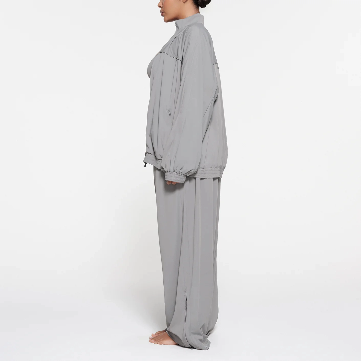 SKIMS TRACK WOVEN NYLON OVERSIZED JACKET PACIFIC