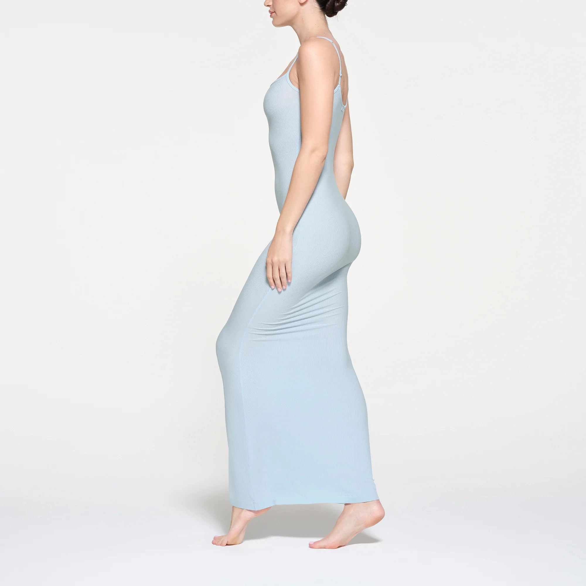 SKIMS SOFT LOUNGE LONG SLIP DRESS CELESTE