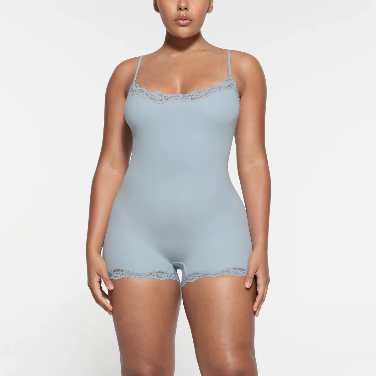 SKIMS FITS EVERYBODY LACE ONESIE DENIM