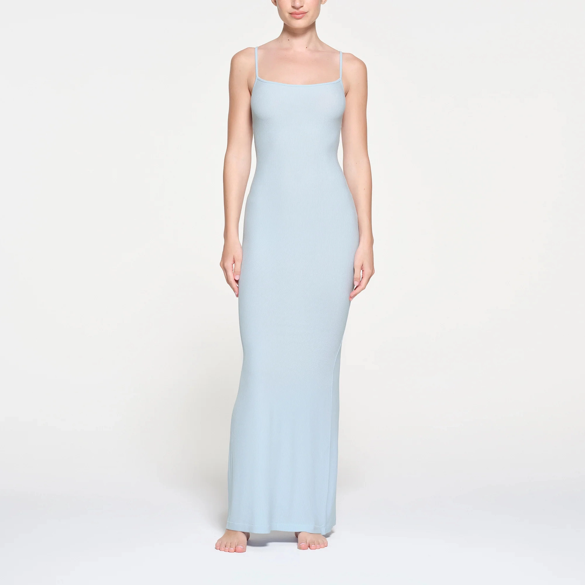 SKIMS SOFT LOUNGE LONG SLIP DRESS CELESTE