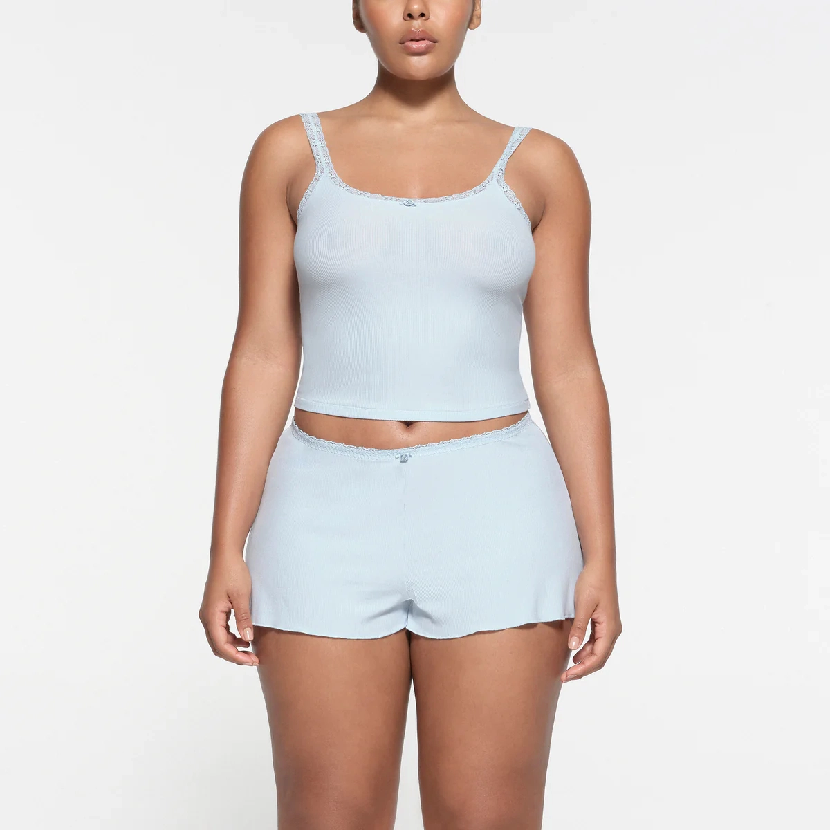 SKIMS SOFT LOUNGE LACE TANK CELESTE