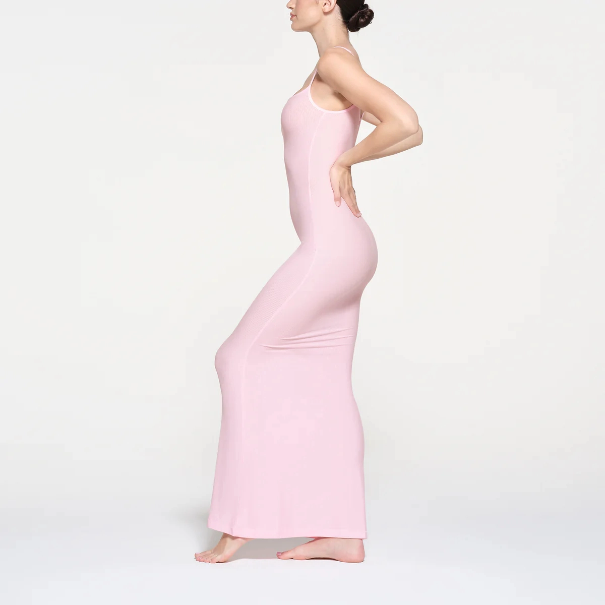 SKIMS SOFT LOUNGE LONG SLIP DRESS CHERRY BLOSSOM