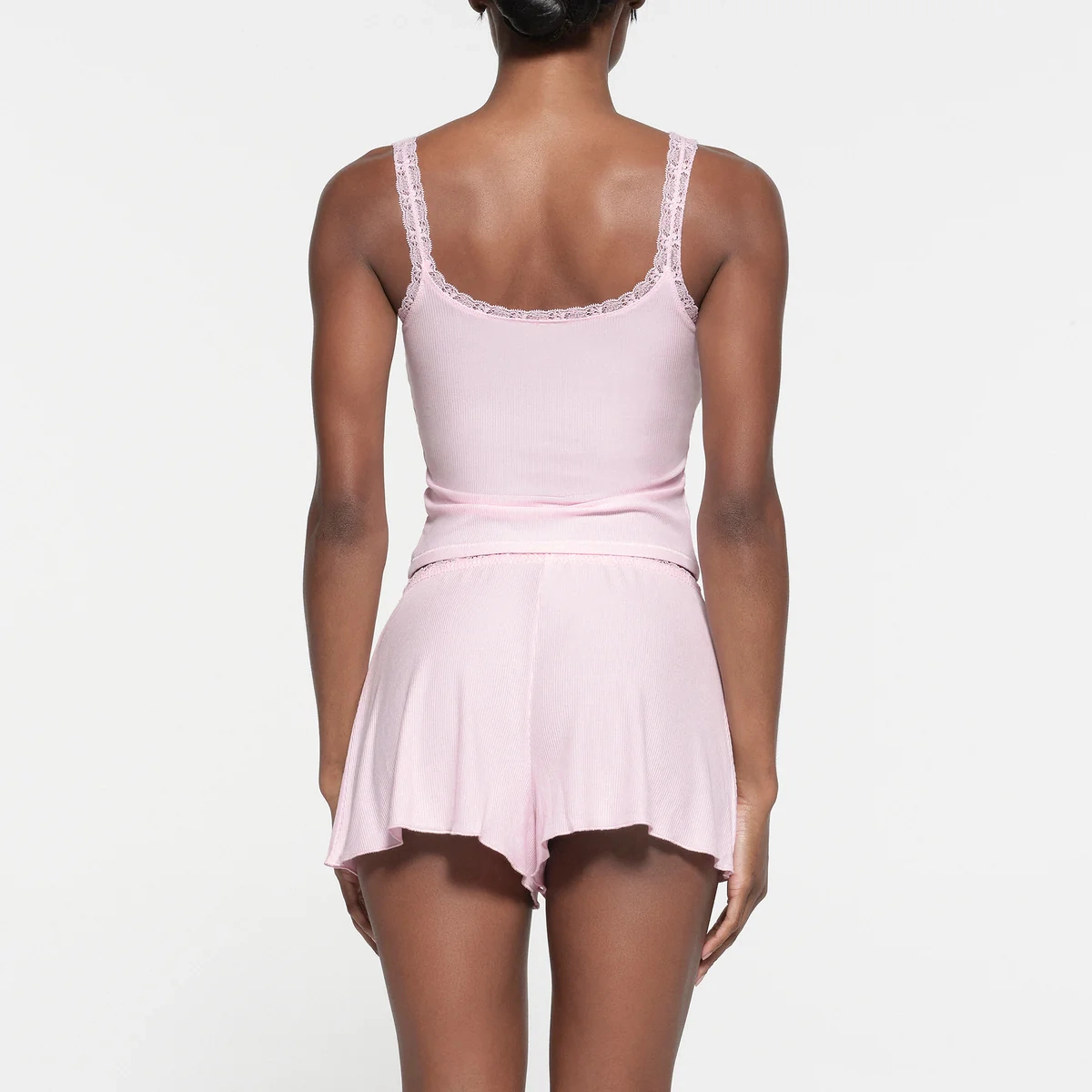 SKIMS SOFT LOUNGE LACE TANK CHERRY BLOSSOM