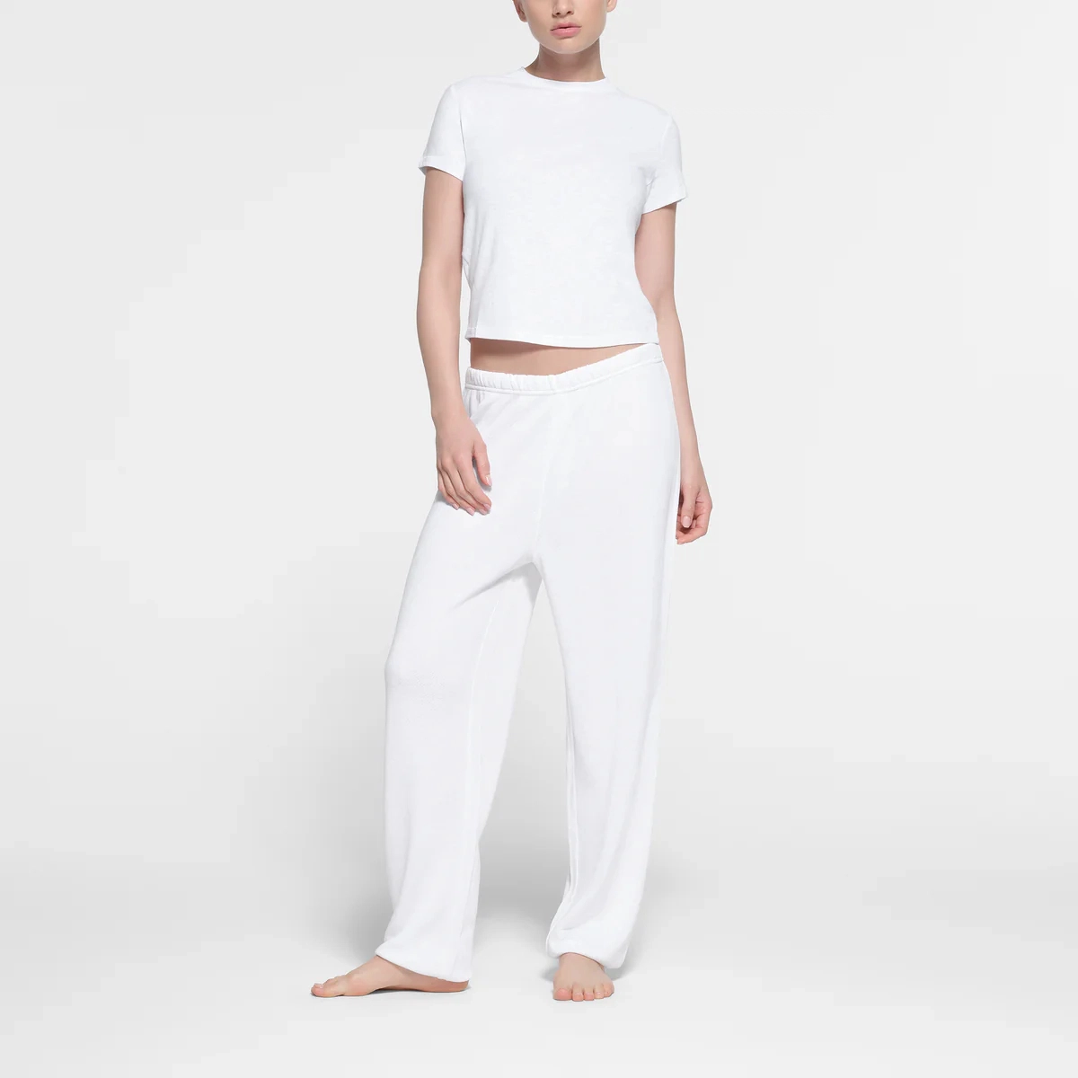 SKIMS WORN IN JERSEY T-SHIRT T SNOW