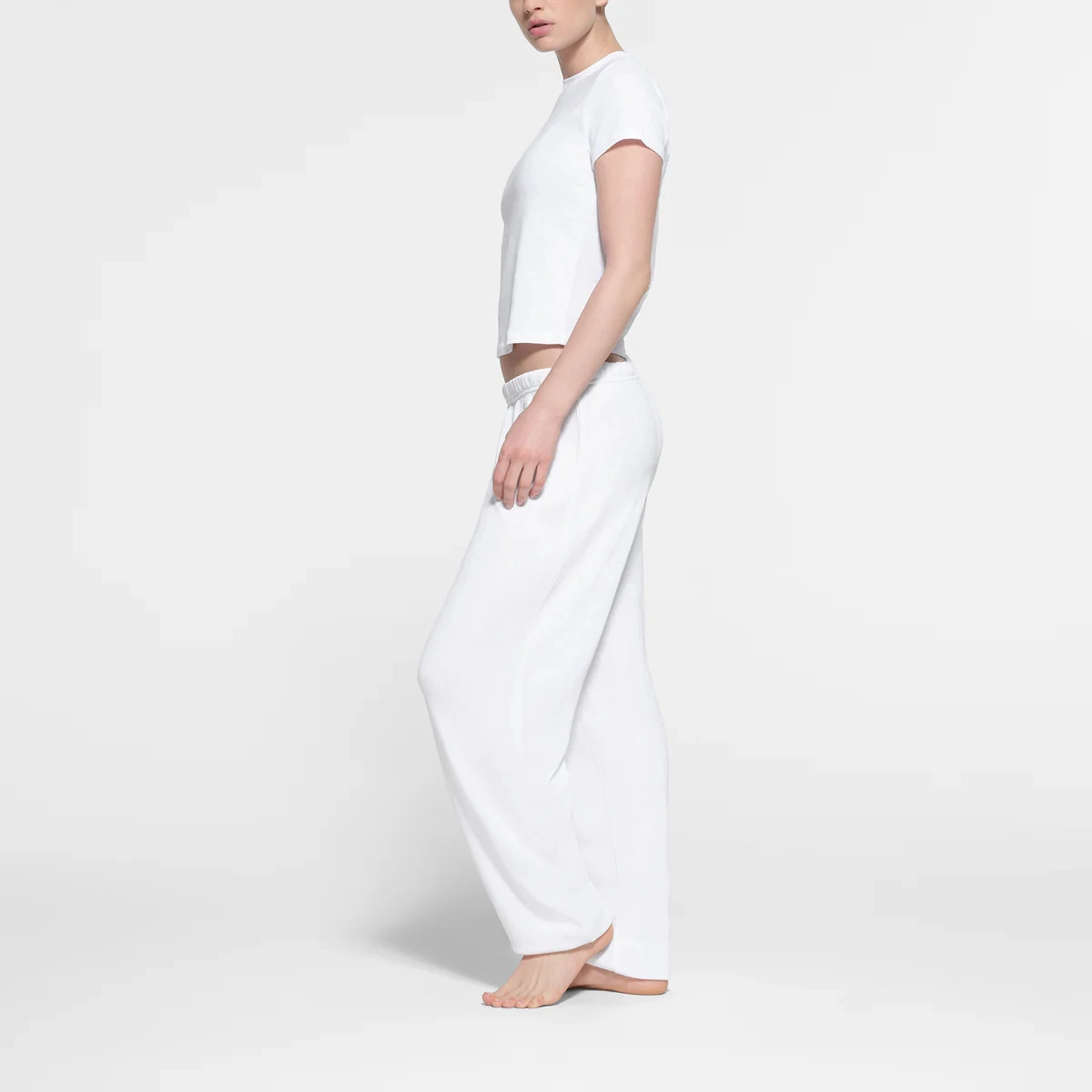 SKIMS WORN IN JERSEY T-SHIRT T SNOW