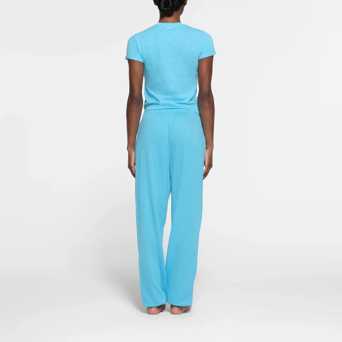 SKIMS WORN IN JERSEY T-SHIRT T CYAN