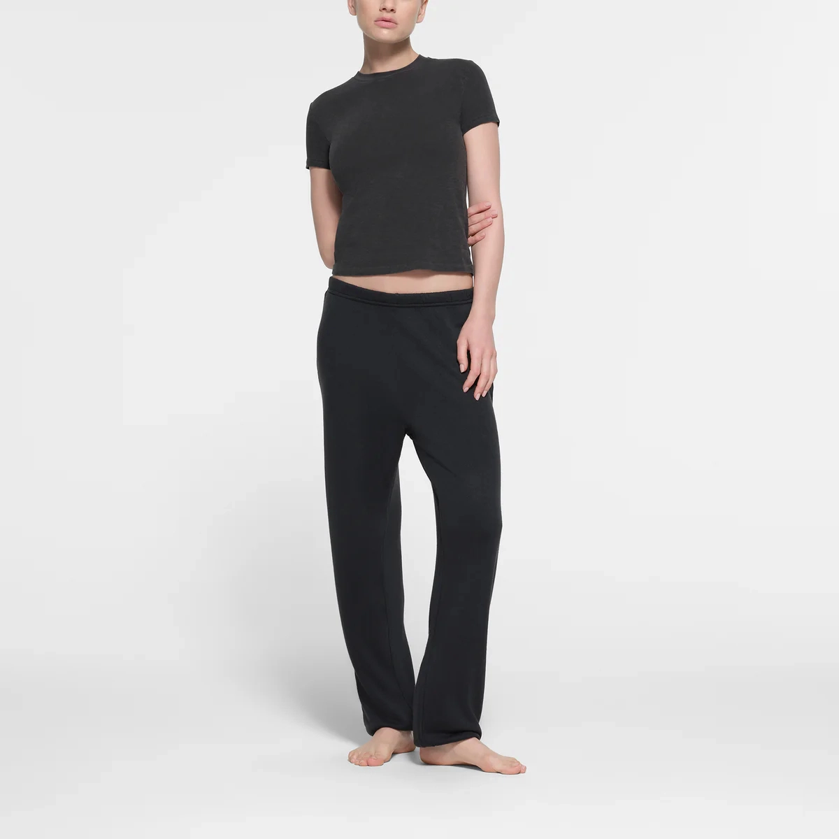 SKIMS WORN IN JERSEY T-SHIRT T ASH