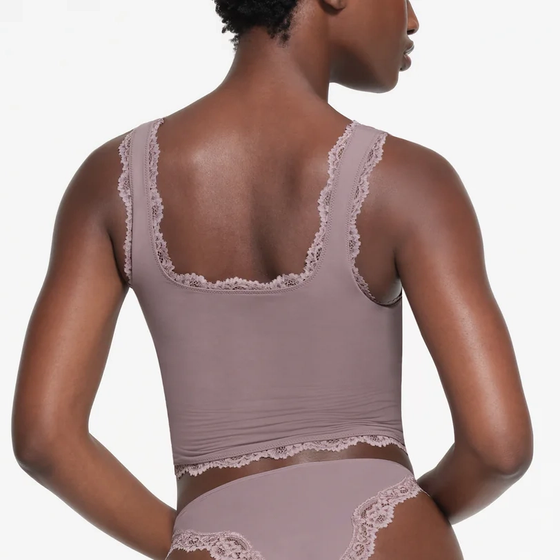 SKIMS FITS EVERYBODY LACE TANK ZINC