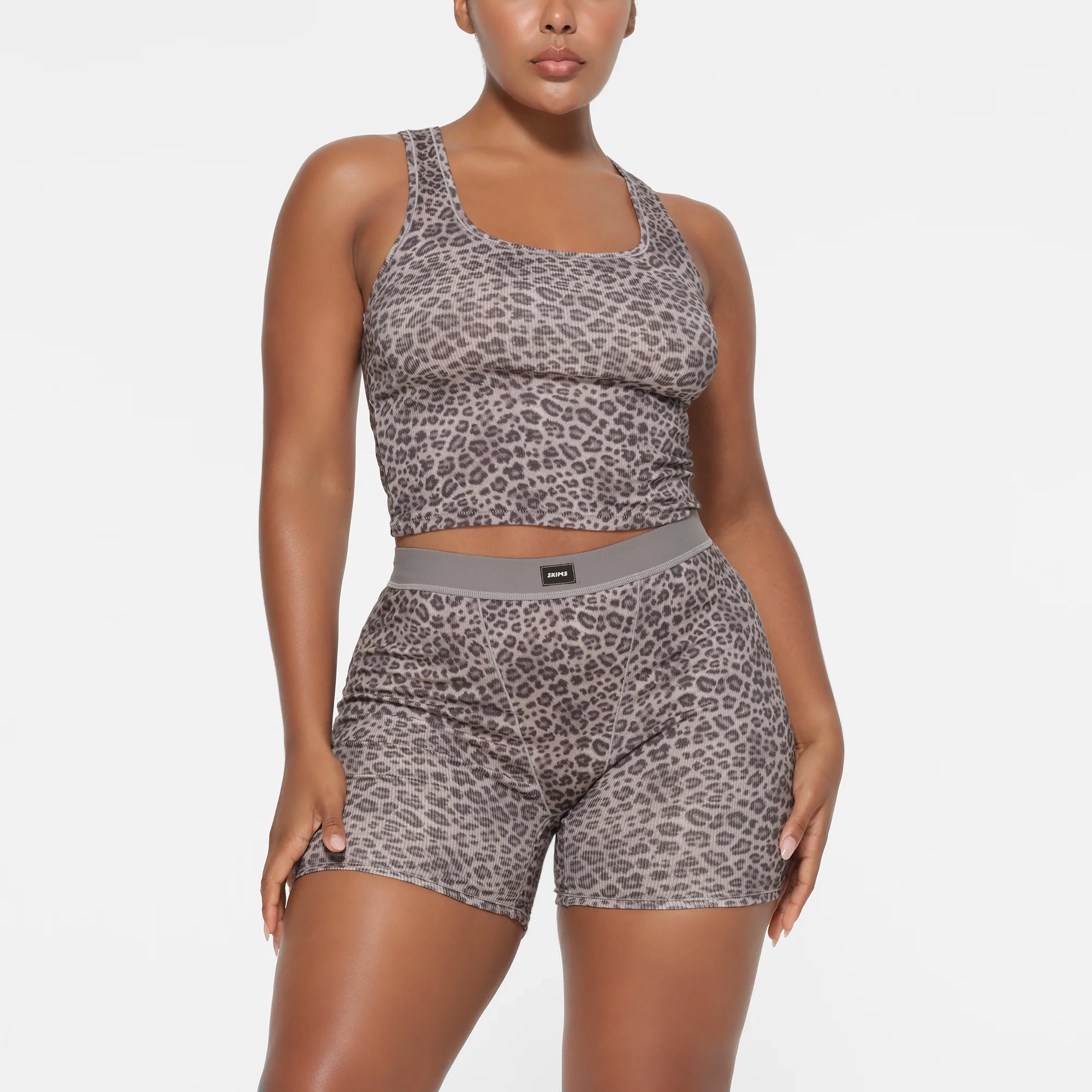 SKIMS COTTON RIB TANK 3-PACK 3 SNOW LEOPARD MULT