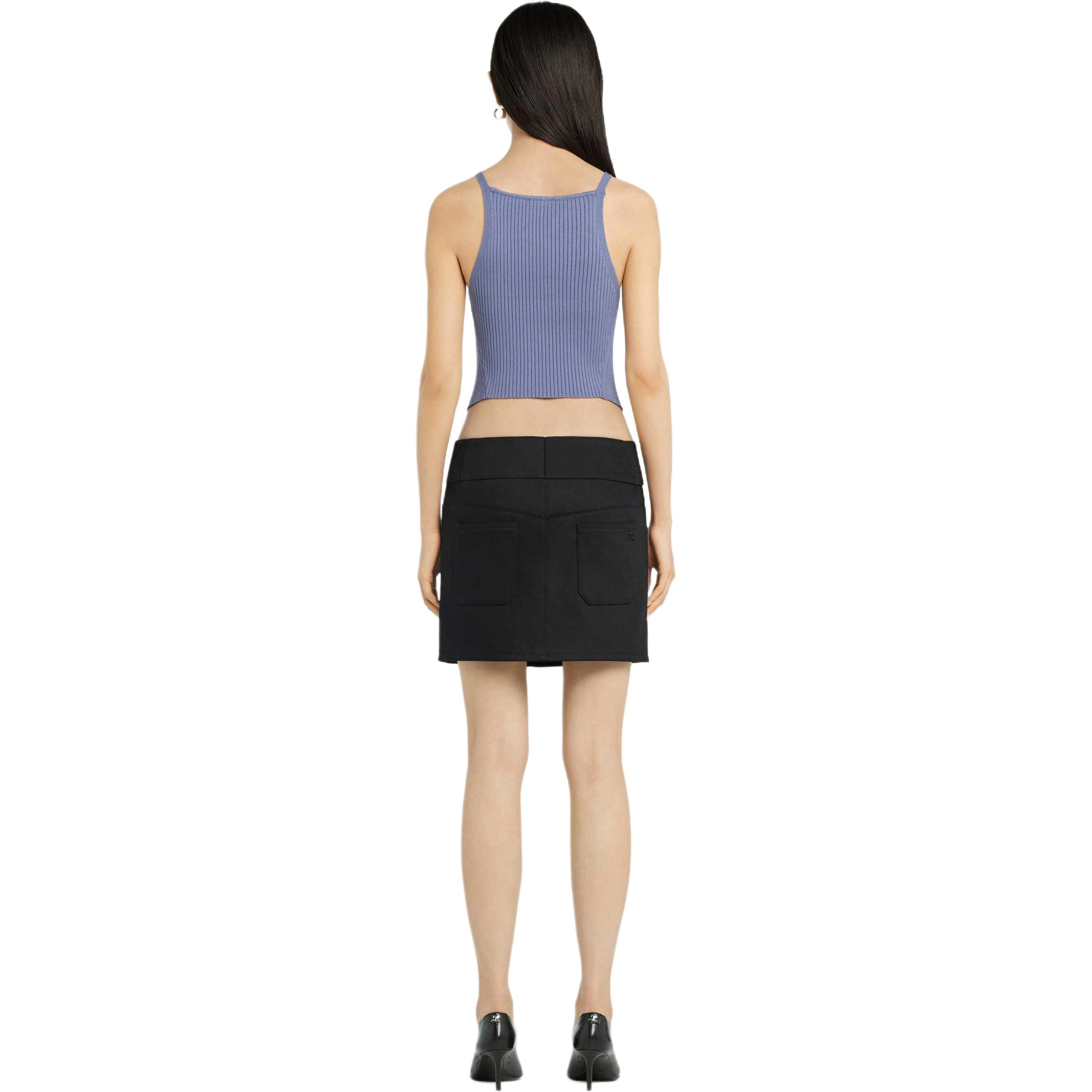 COURREGES SS25 POINTY RIB KNIT TANK TOP Dusk Blue