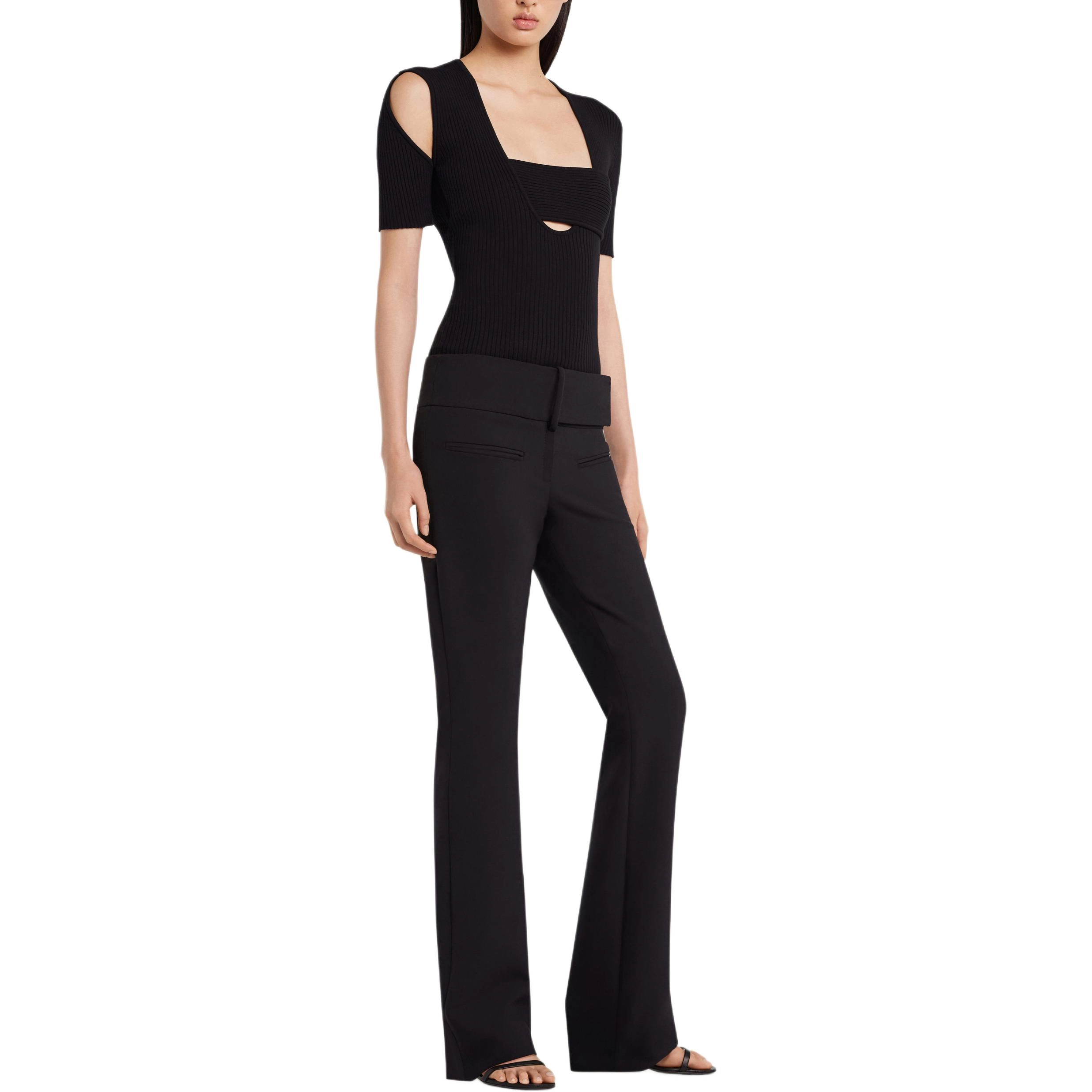 COURREGES SS25 INFINITY RIB KNIT SWEATER T BLACK