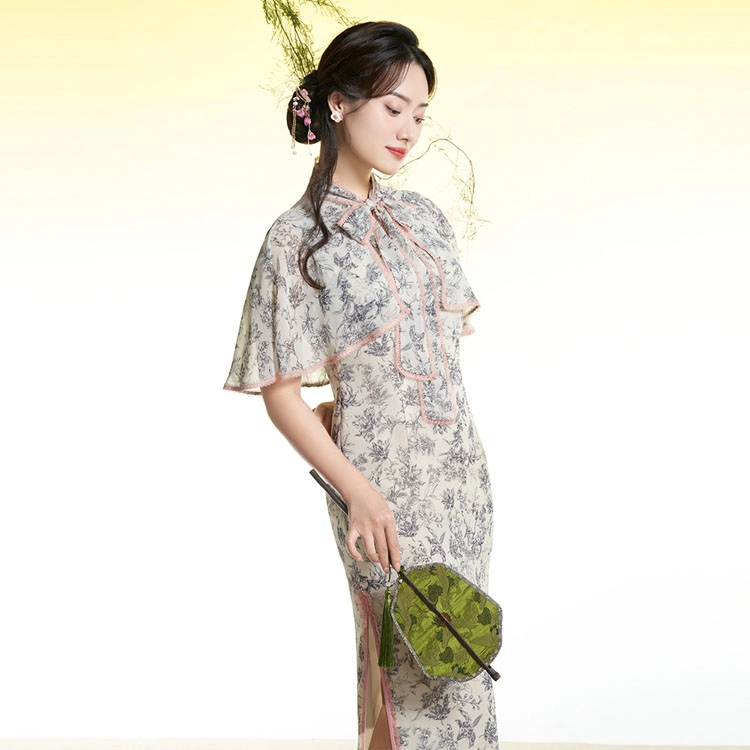 四美子 新中式低开叉礼服旗袍 半浮生