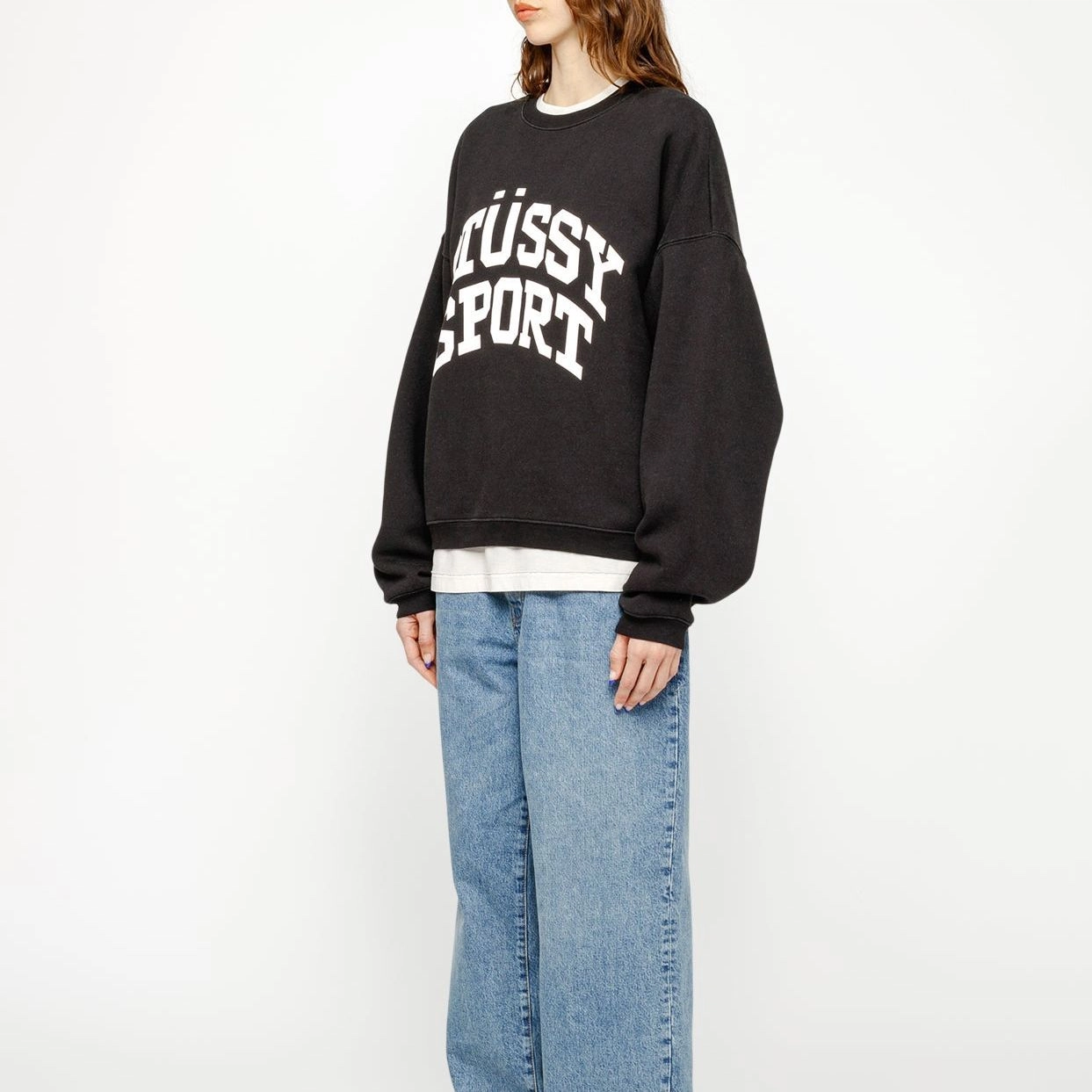 Stussy SS24 BIG CRACKLE SPORT CREW logo