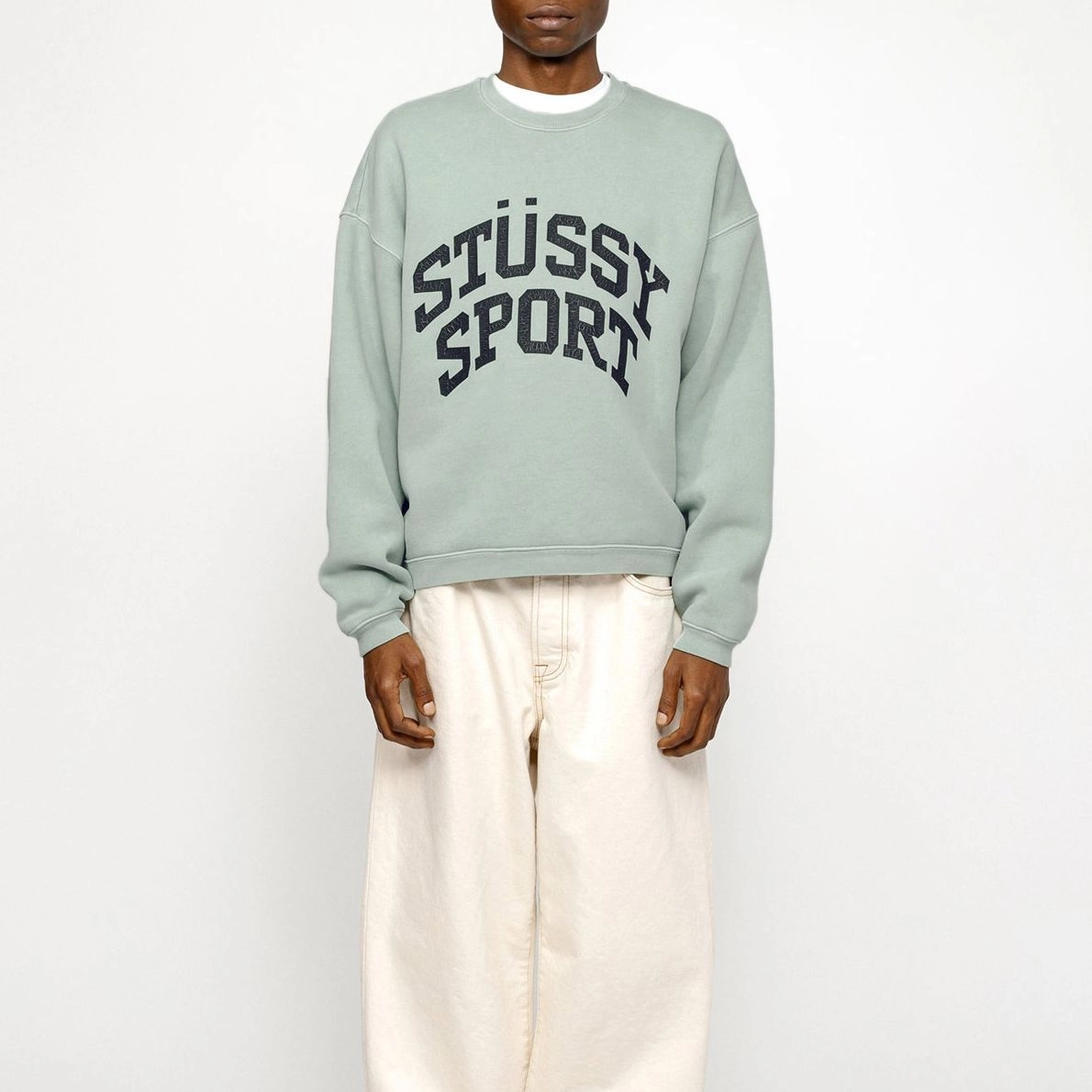 Stussy SS24 BIG CRACKLE SPORT CREW logo