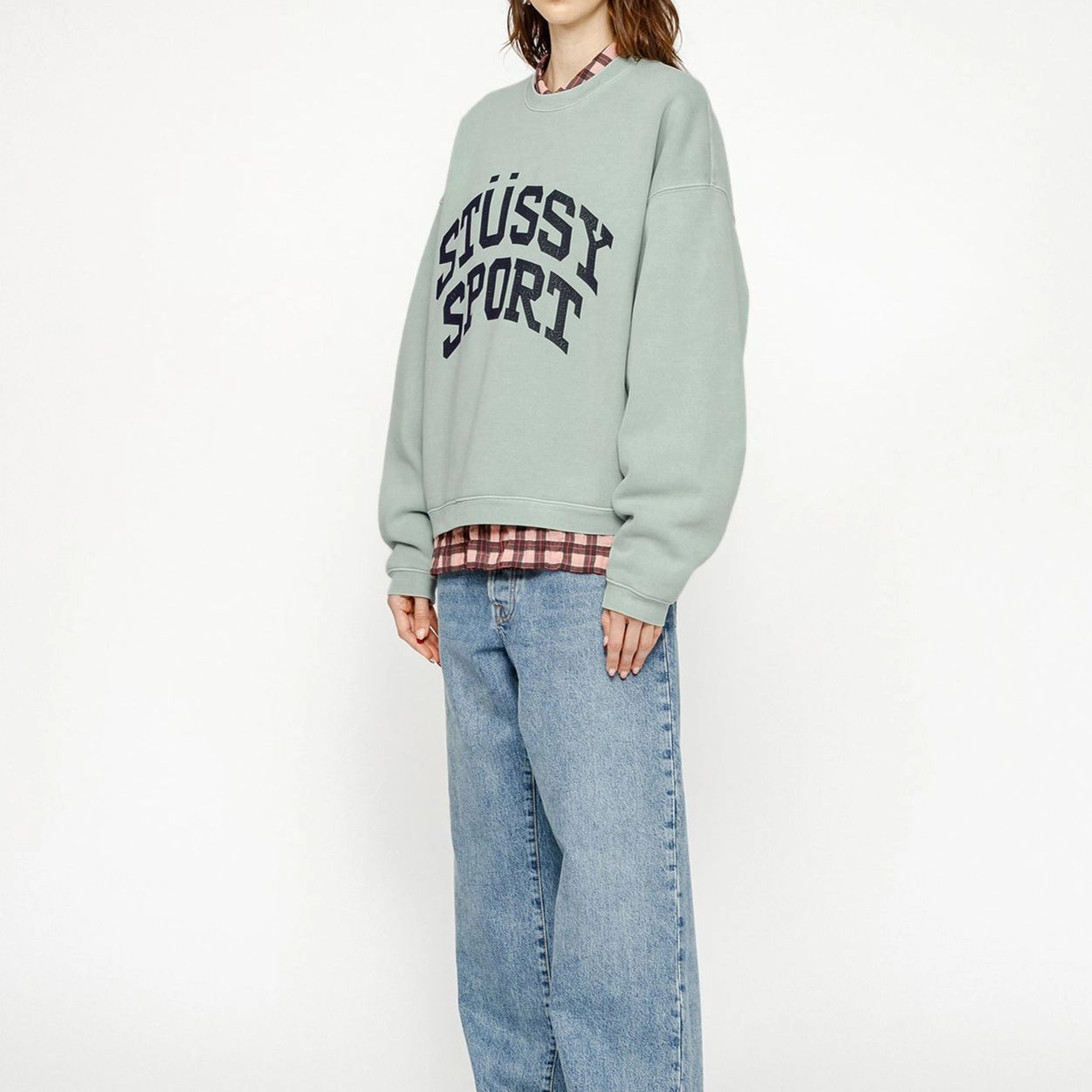 Stussy SS24 BIG CRACKLE SPORT CREW logo