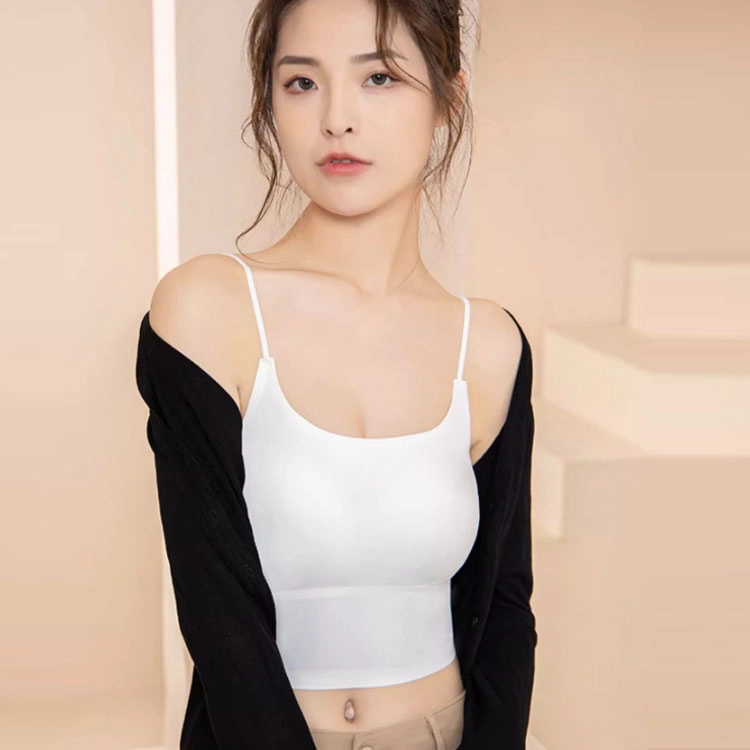 浪莎 纯色冰丝美背无痕防走光文胸 白色