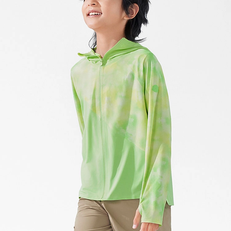 儿童款 蕉下 连帽拼色拉链高弹防风防晒服