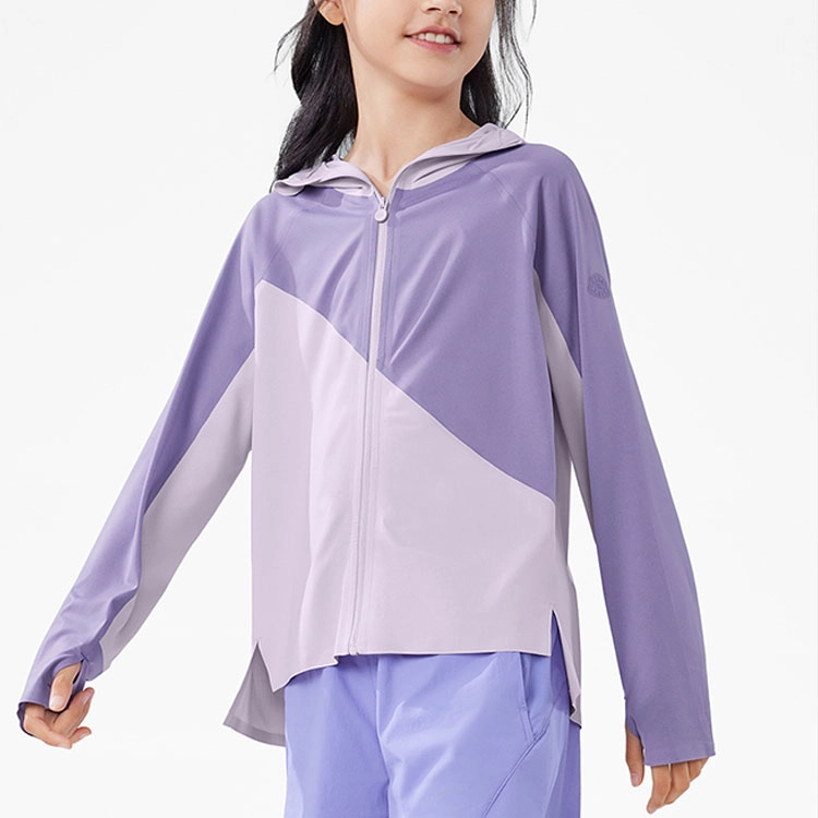 儿童款 蕉下 连帽拼色拉链高弹防风防晒服