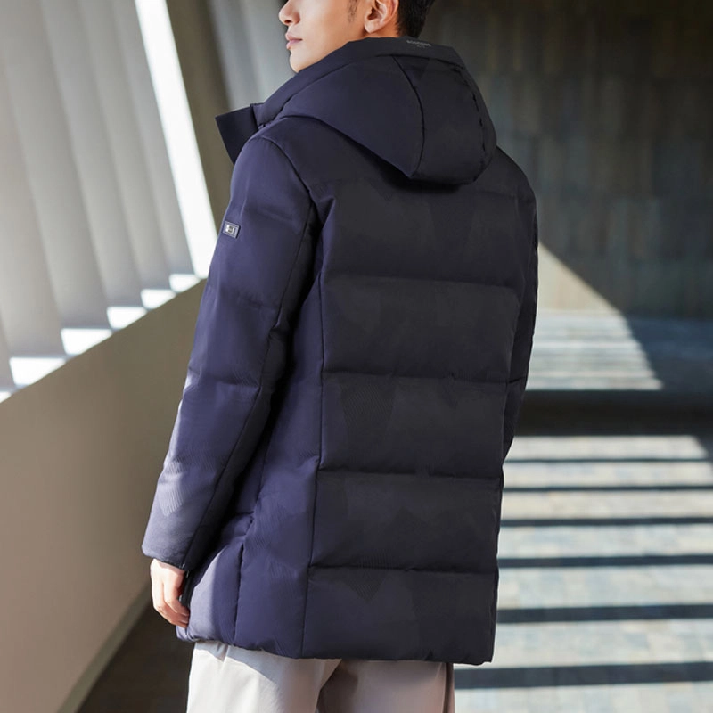 波司登 纯色拉链连帽经典商务羽绒服 男款