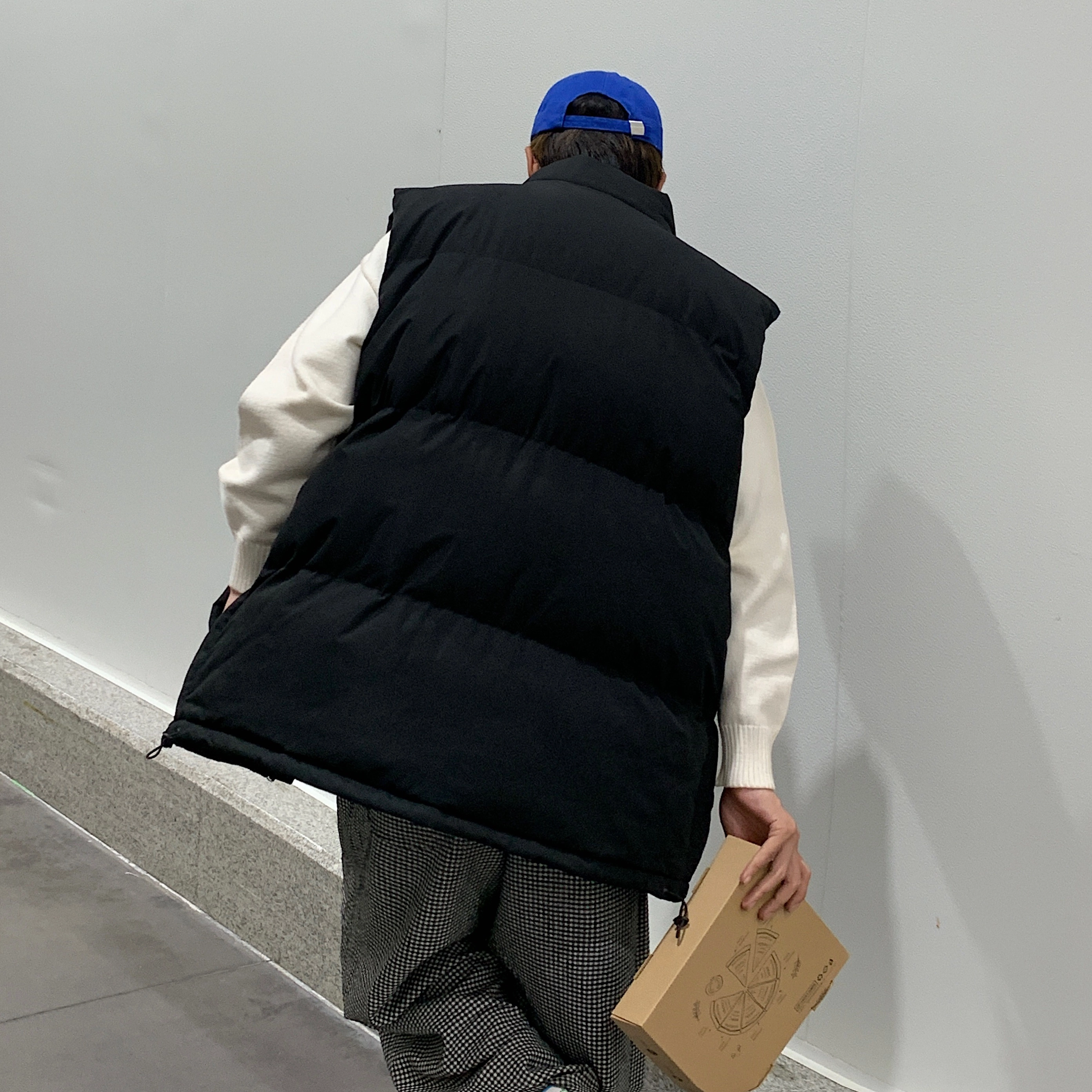 寻星记 美式潮流宽松保暖休闲百搭立领夹棉外套马甲 男女同款
