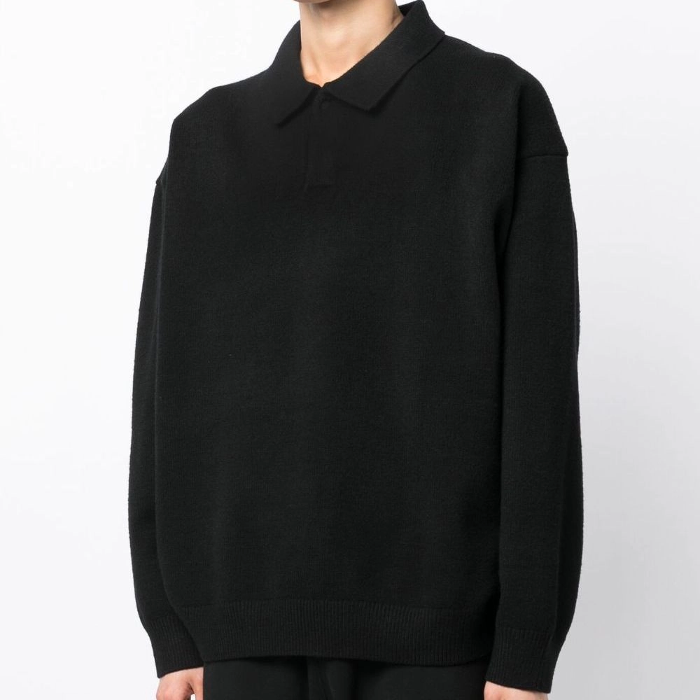 Fear of God Essentials The Black Collection Essentials Knit Polo Jet Black LogoPolo