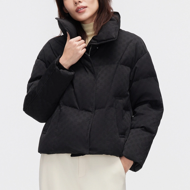 波司登 纯色翻领直筒拉链长袖羽绒服 女款