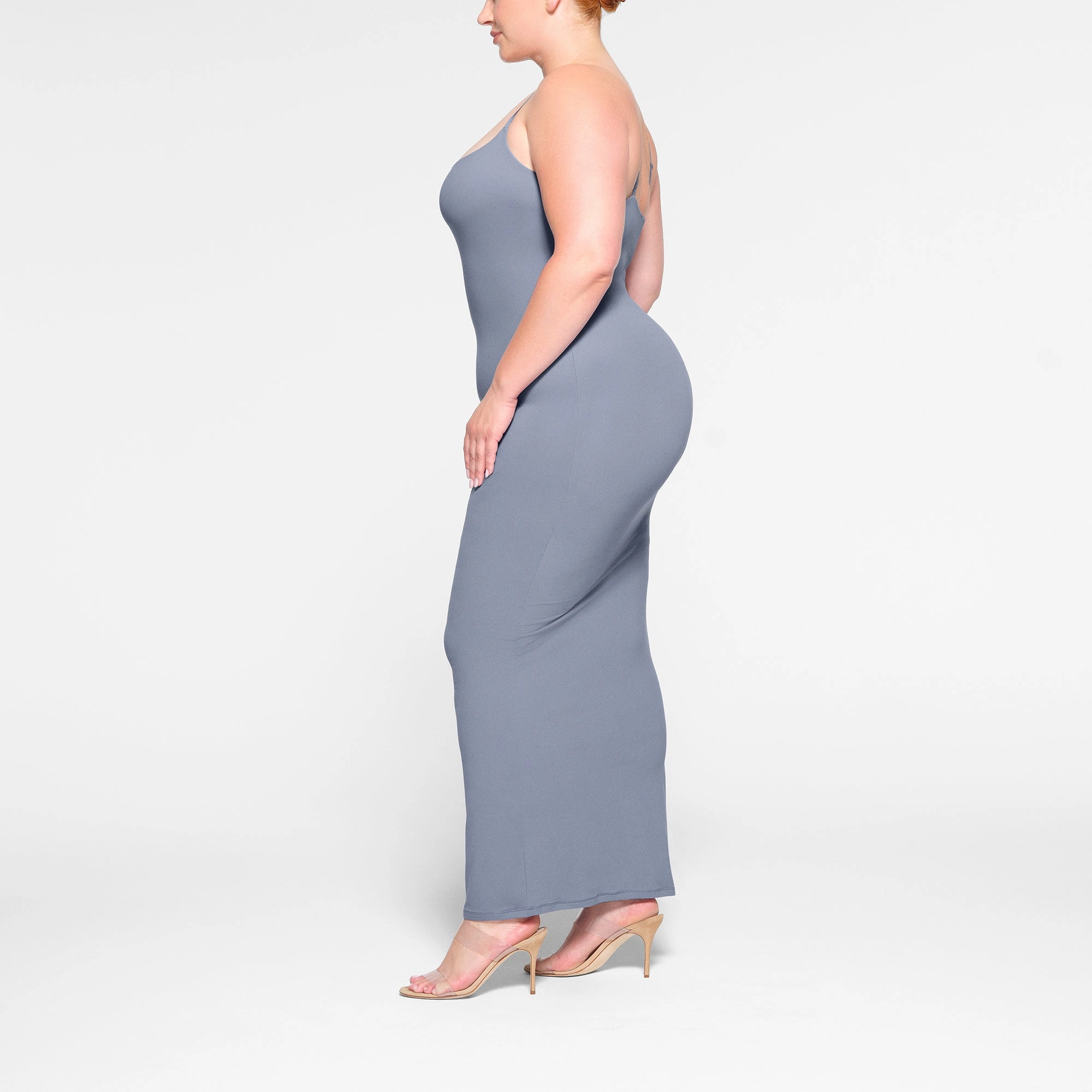 SKIMS FITS EVERYBODY LONG SLIP DRESS SLATE